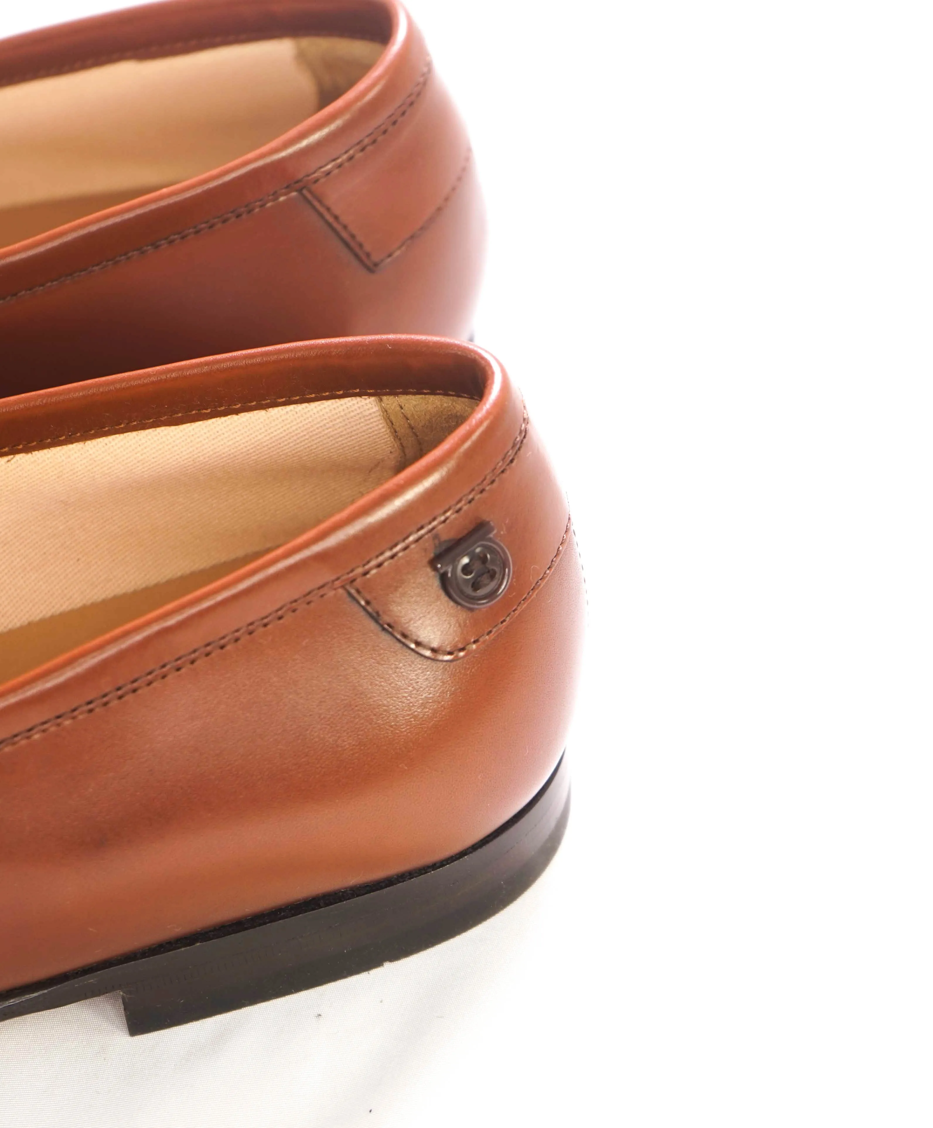 $895 SALVATORE FERRAGAMO - “GOYA" Brown Gancini Loafers - 9.5 EE