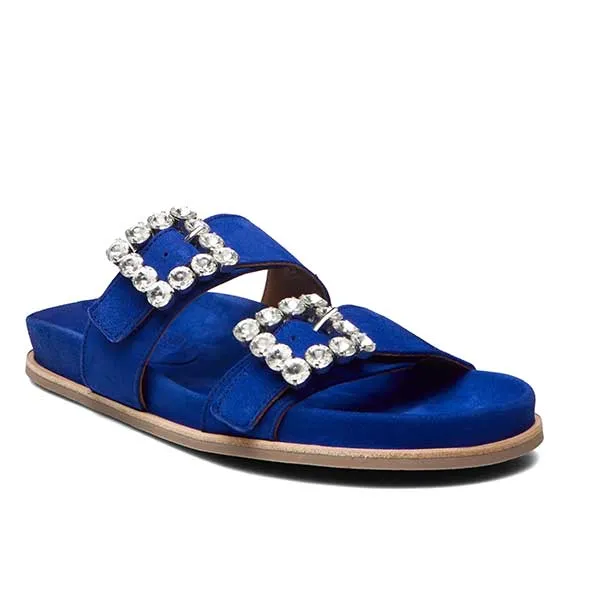 A4120 Blue | Suede slides
