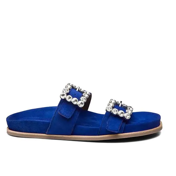 A4120 Blue | Suede slides