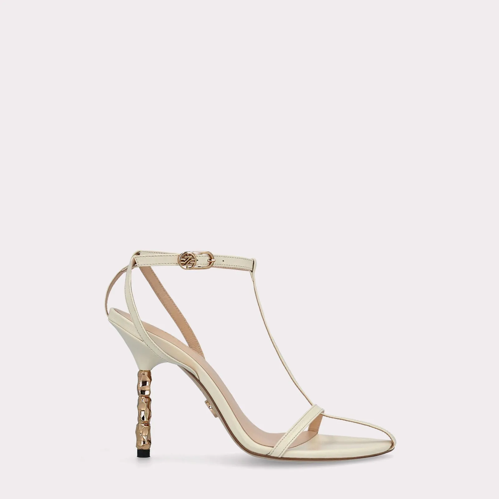 ADA 13 IVORY LEATHER SANDALS