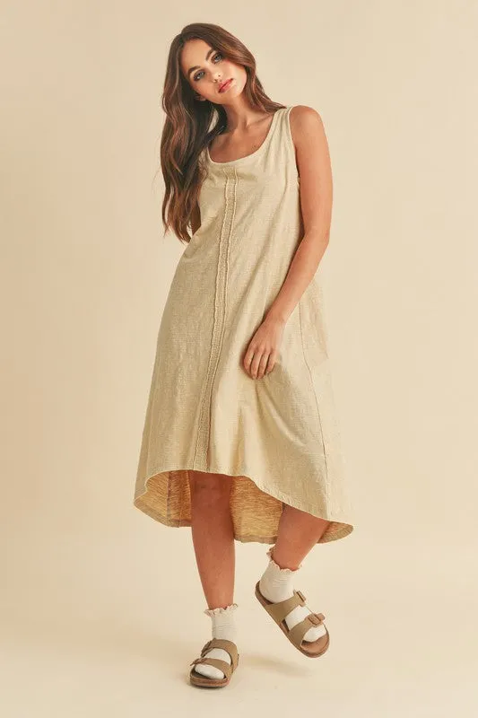 Aemi   Co High-Low Hem Scoop Neck Midi Tank Dress