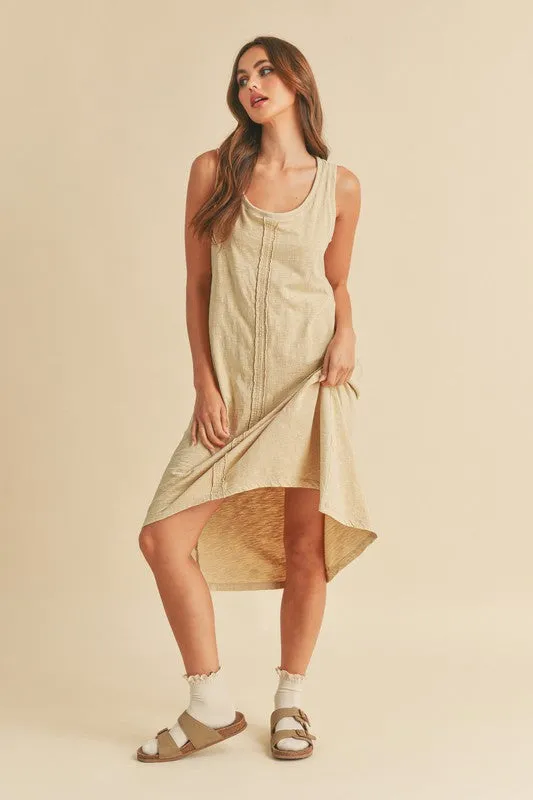 Aemi   Co High-Low Hem Scoop Neck Midi Tank Dress