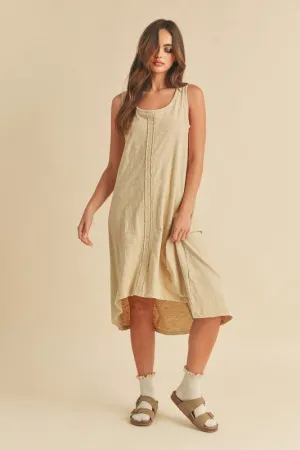 Aemi   Co High-Low Hem Scoop Neck Midi Tank Dress