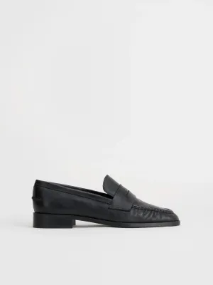 Airola Black Nappa Loafers - Black