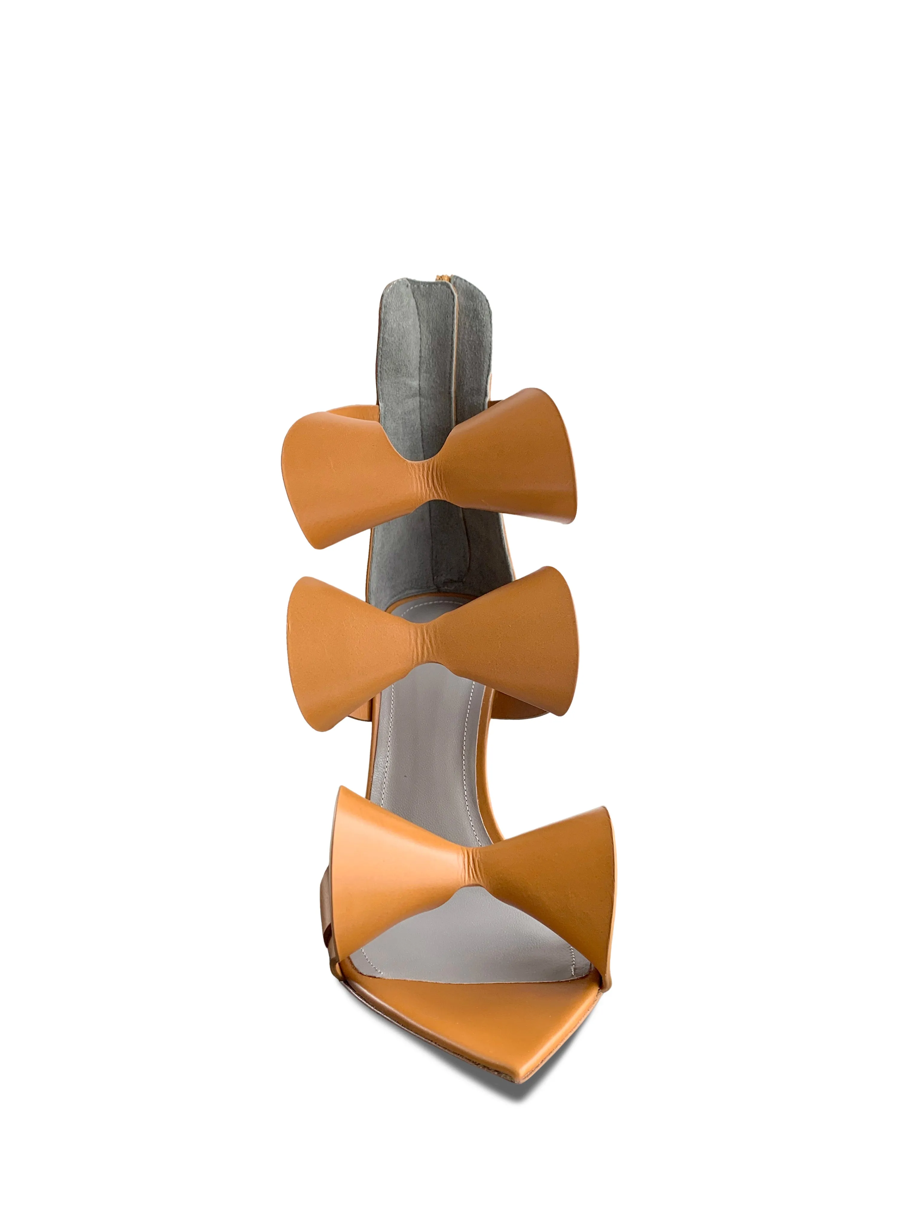 ALIX 80 TAN LEATHER SANDALS