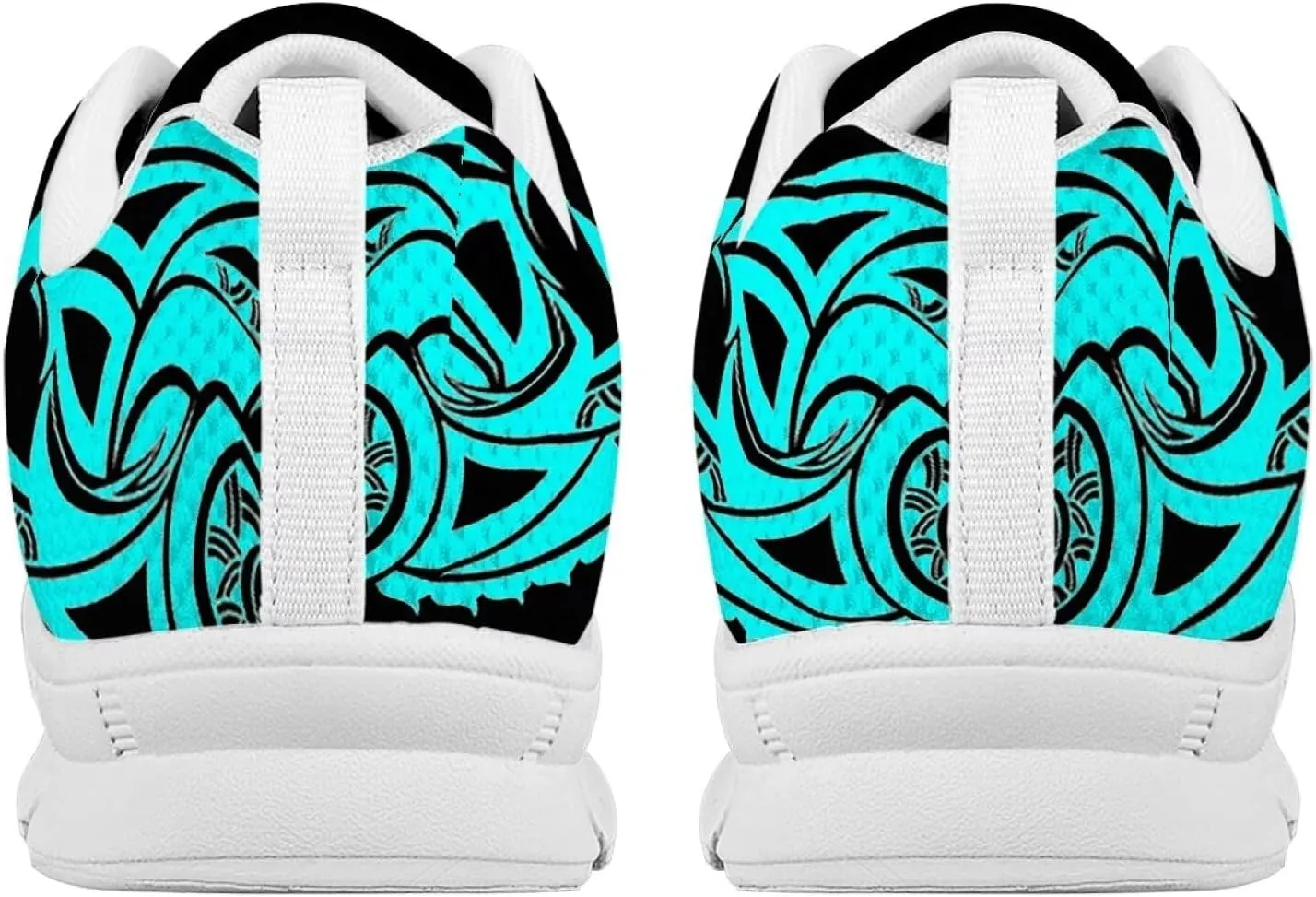 AmzPrint Walking Running Shoes Hawaiian Polynesian Island Ethnic Tribal Print White Sole Samoa Shoes Women Casual Sneakers