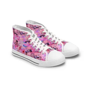 Ariana Grande Purple Vibes Collage Women's High Top Sneakers
