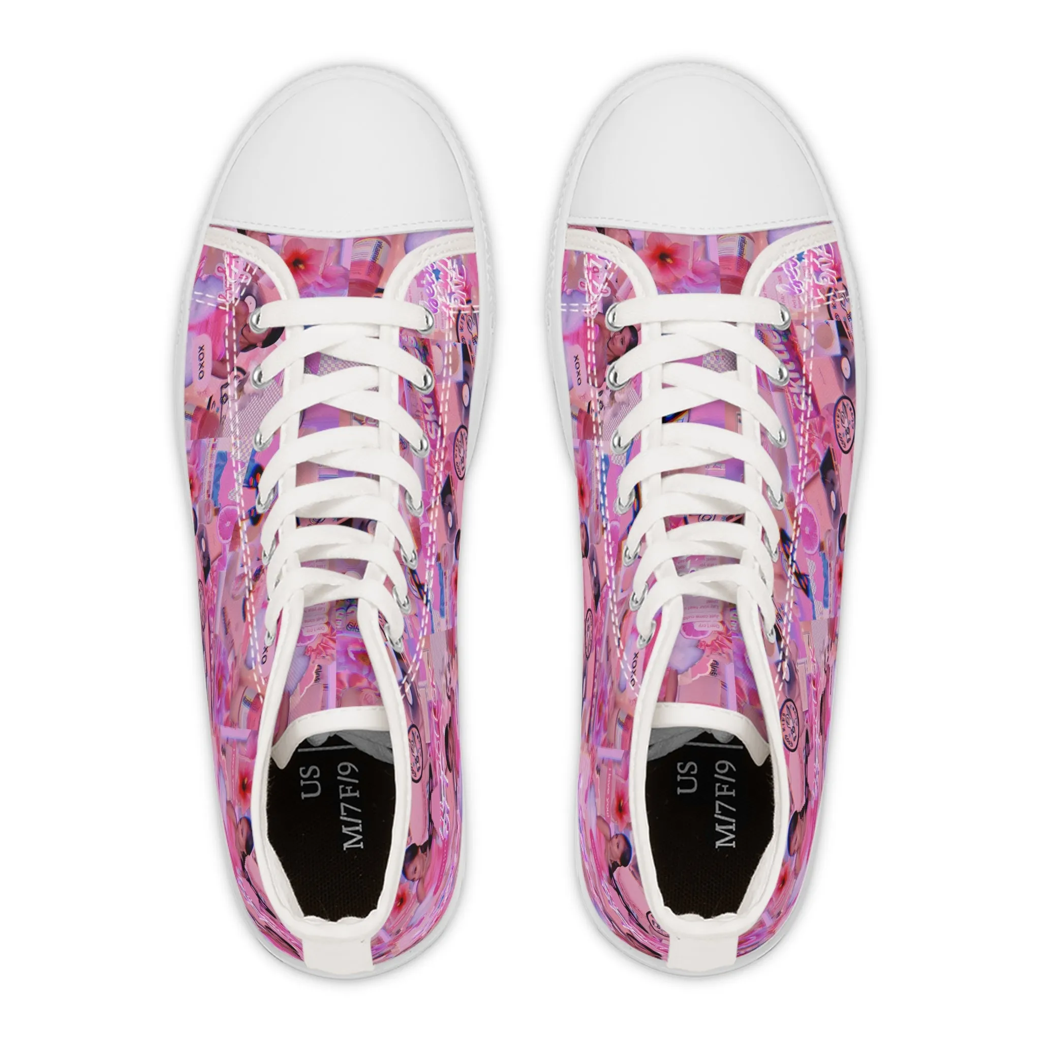 Ariana Grande Purple Vibes Collage Women's High Top Sneakers