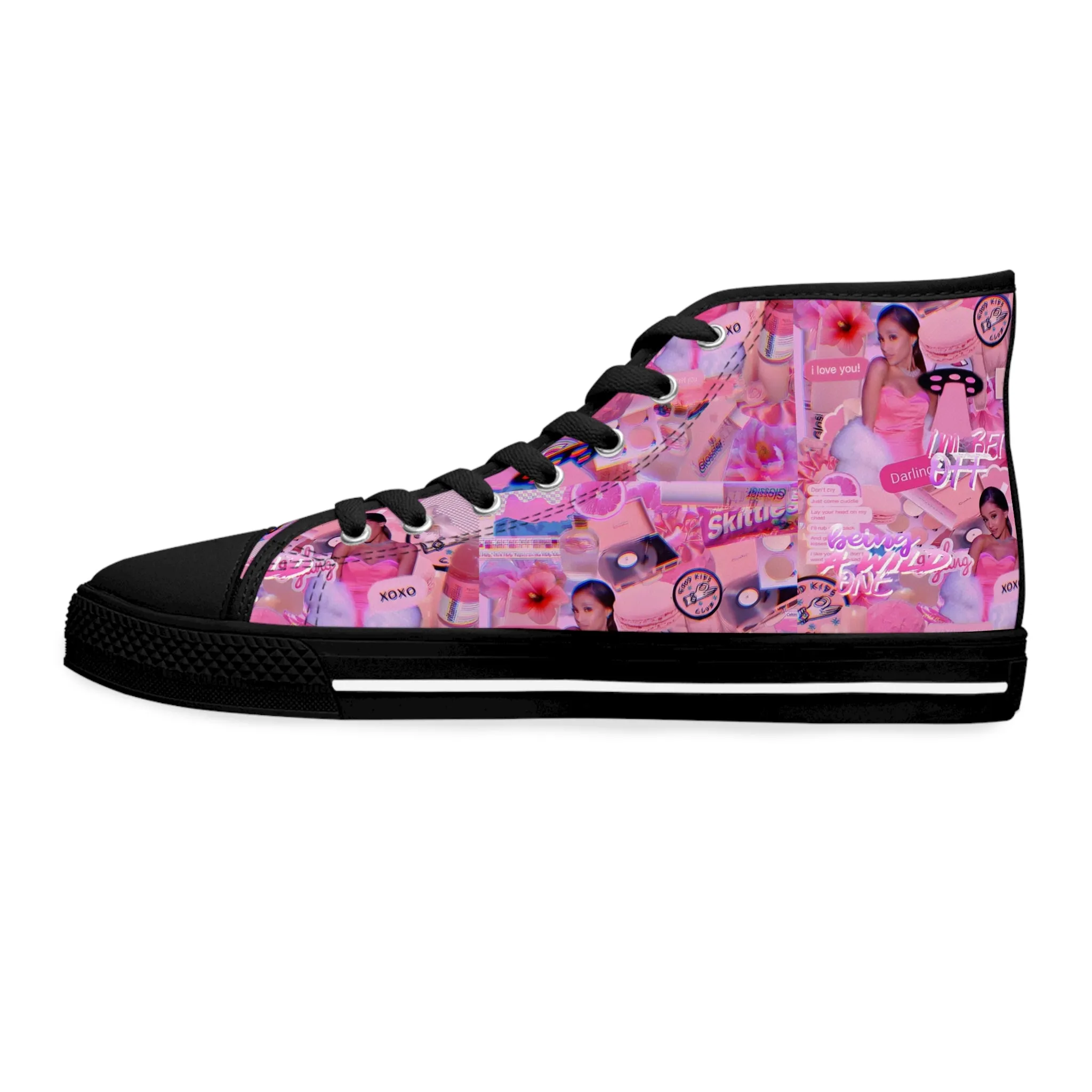 Ariana Grande Purple Vibes Collage Women's High Top Sneakers