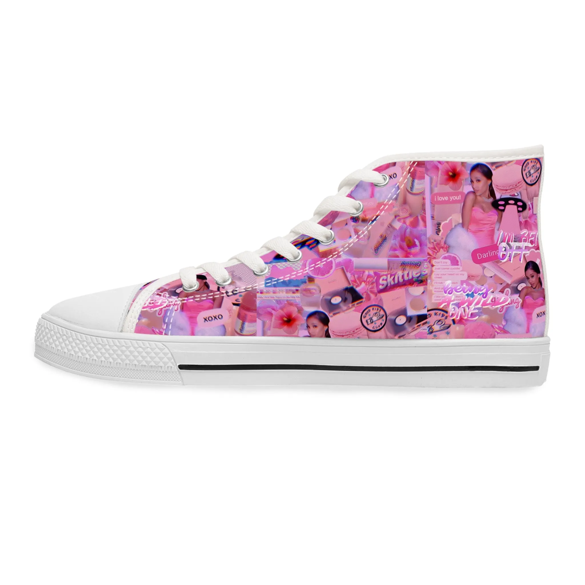 Ariana Grande Purple Vibes Collage Women's High Top Sneakers