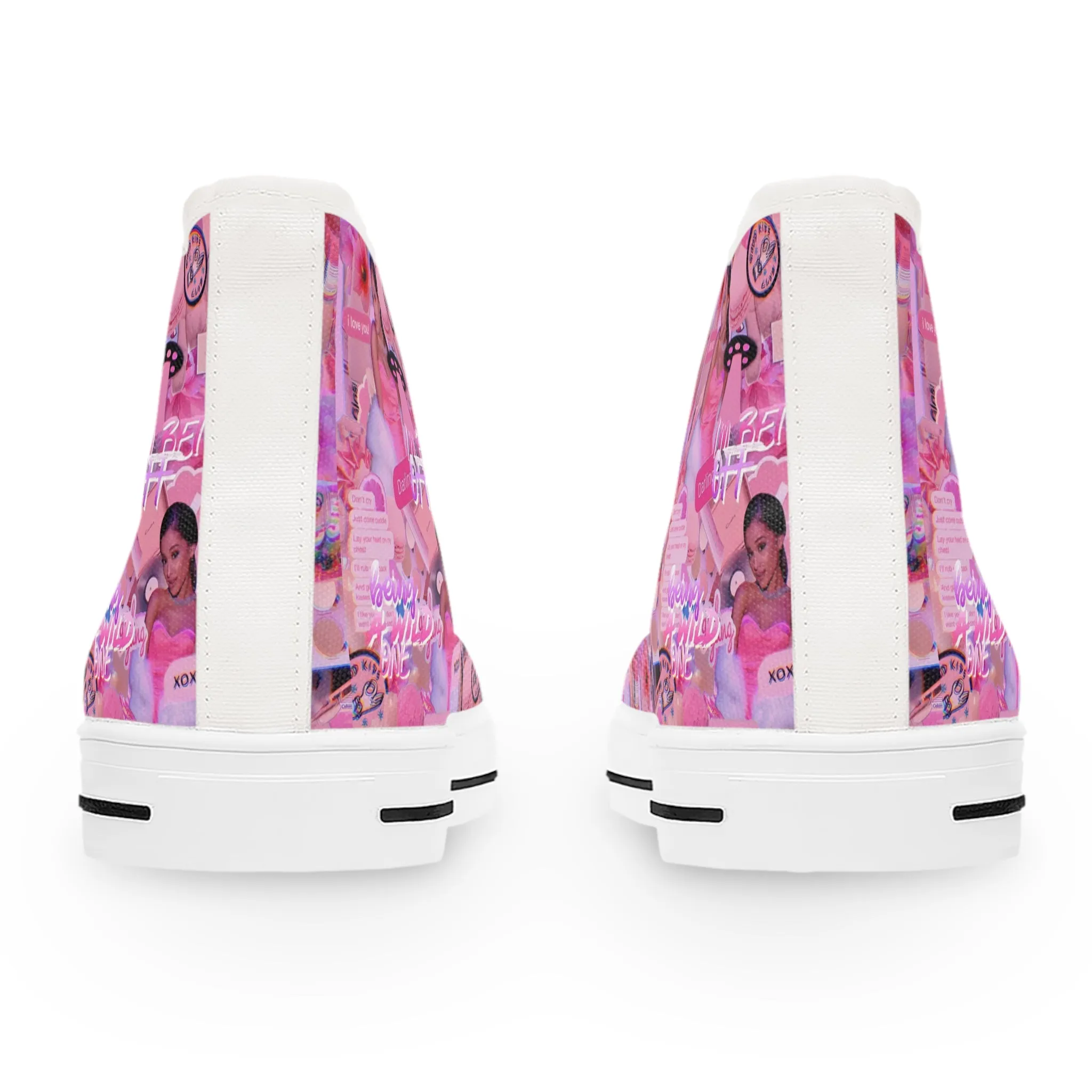 Ariana Grande Purple Vibes Collage Women's High Top Sneakers