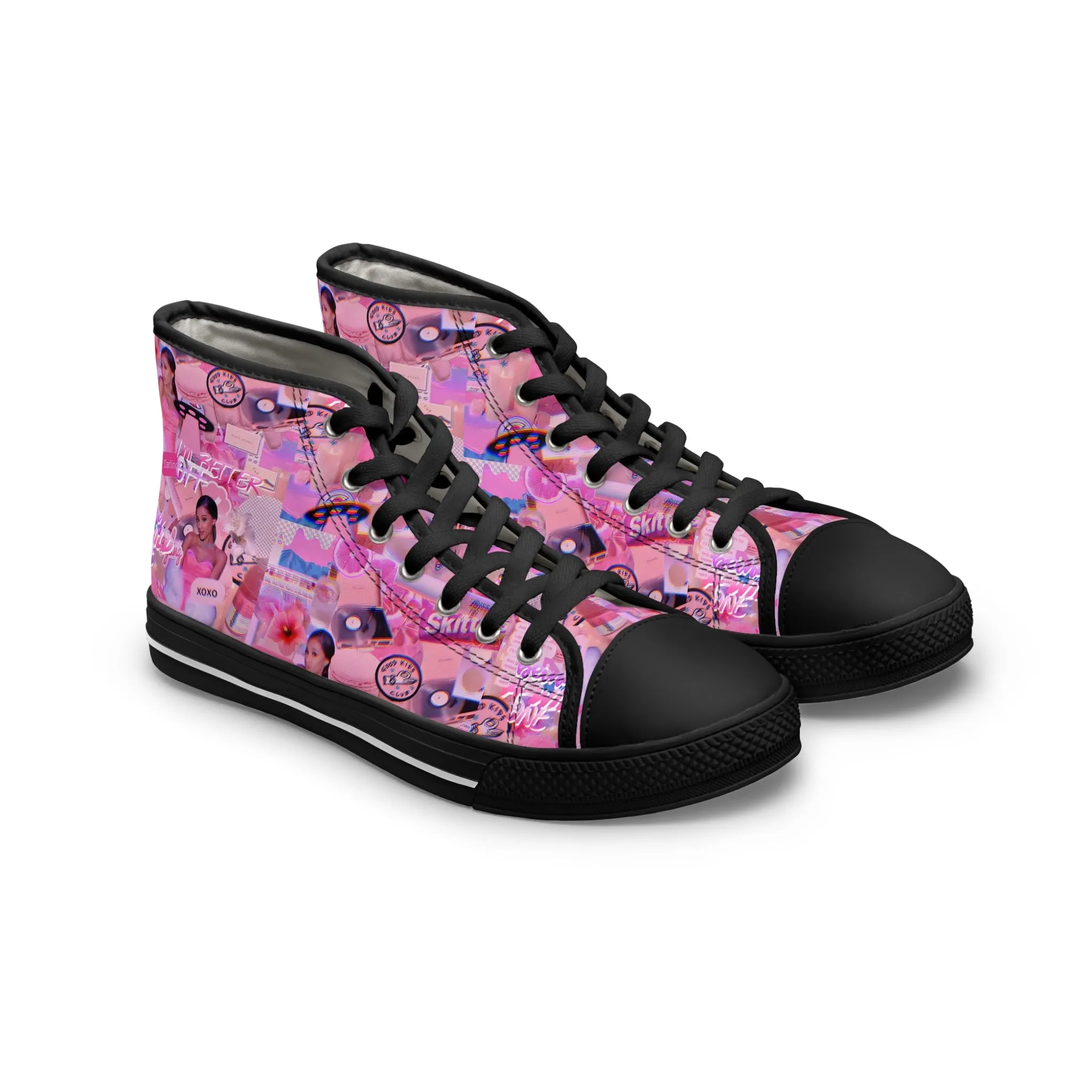Ariana Grande Purple Vibes Collage Women's High Top Sneakers