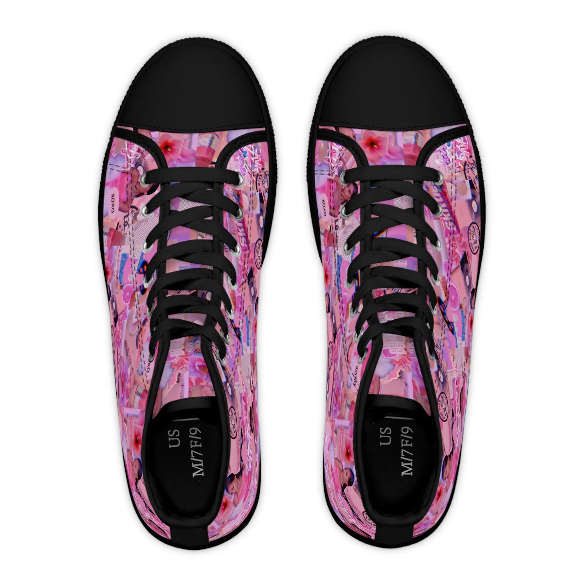 Ariana Grande Purple Vibes Collage Women's High Top Sneakers
