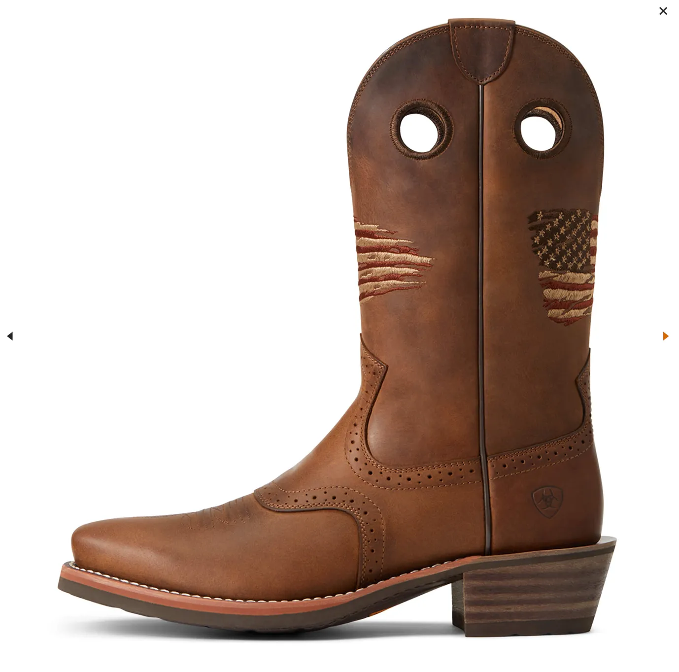 Ariat - 10040348- Men's Roughstock Patriot Western Boot- DISTRESSED BROWN