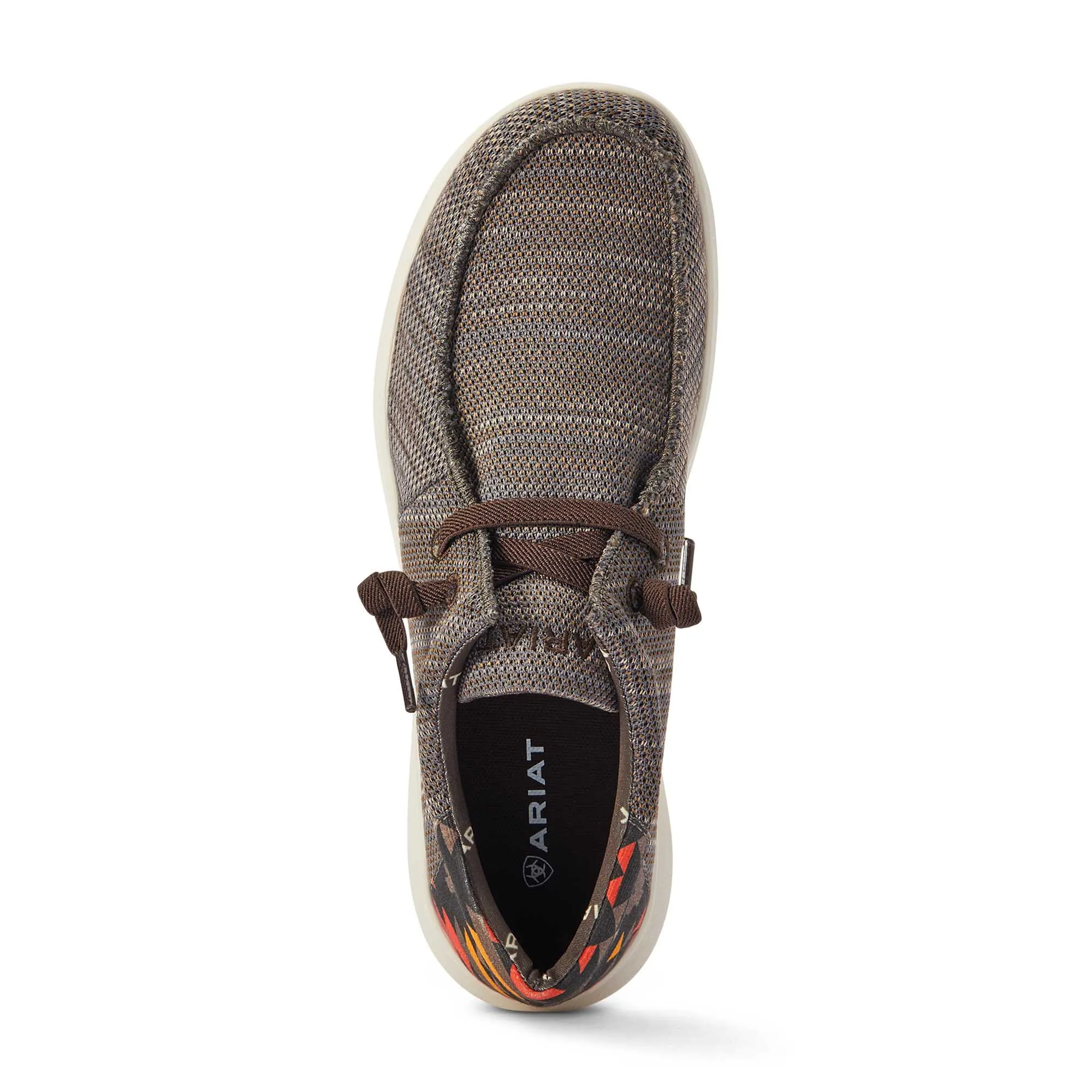 Ariat Men's Hilo Stretch Lace Shoe, Brown/Red Aztec