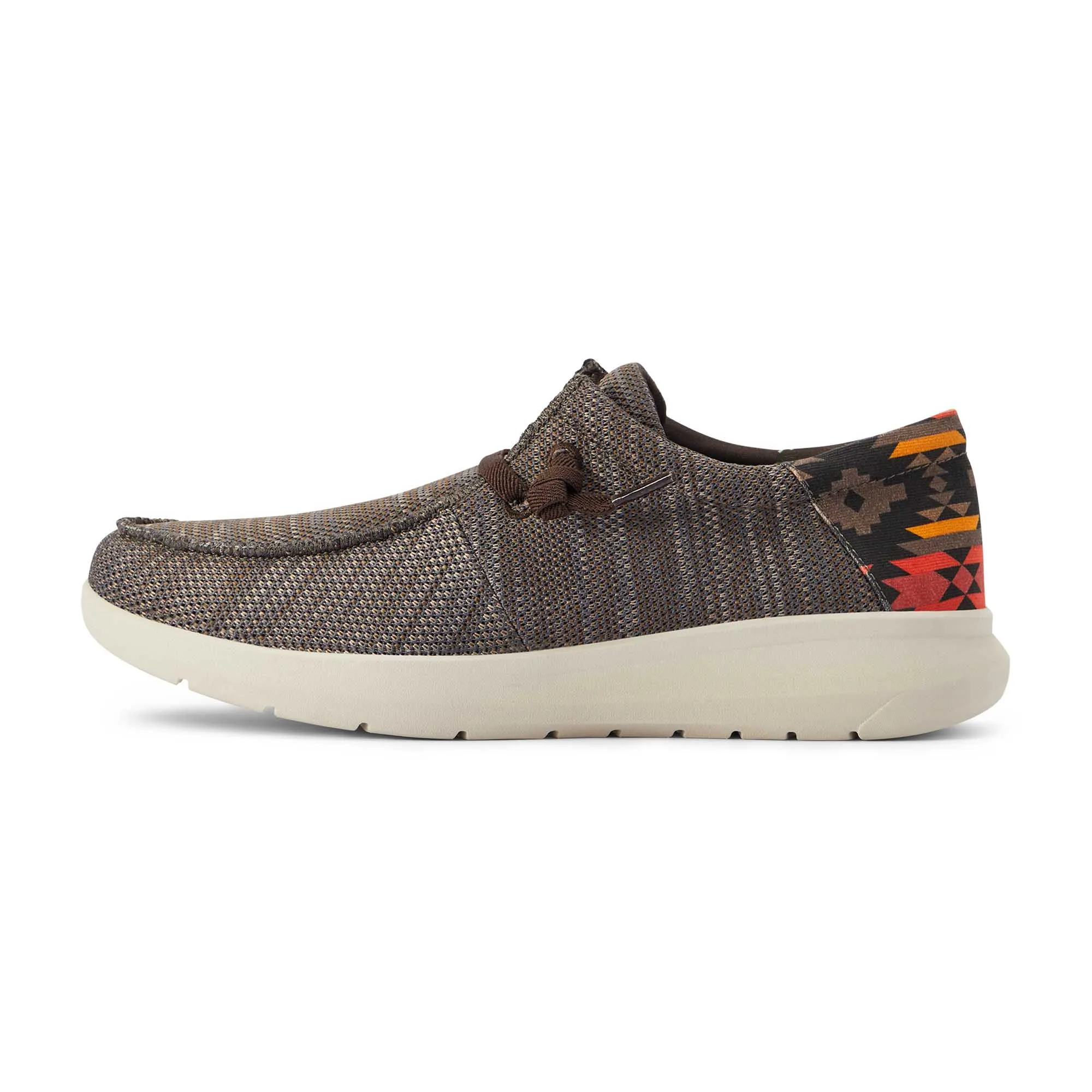 Ariat Men's Hilo Stretch Lace Shoe, Brown/Red Aztec