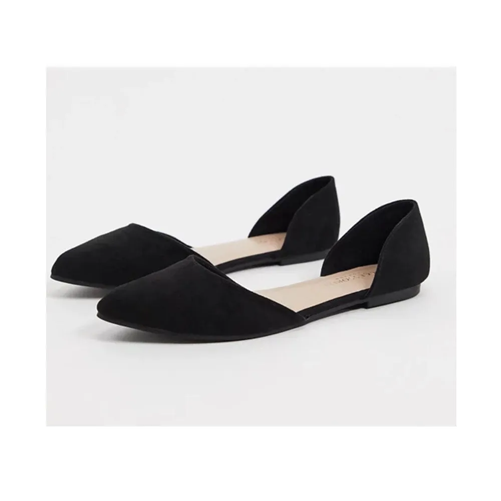 Asos Shoes- pointed Two part Flat Shoes In Black