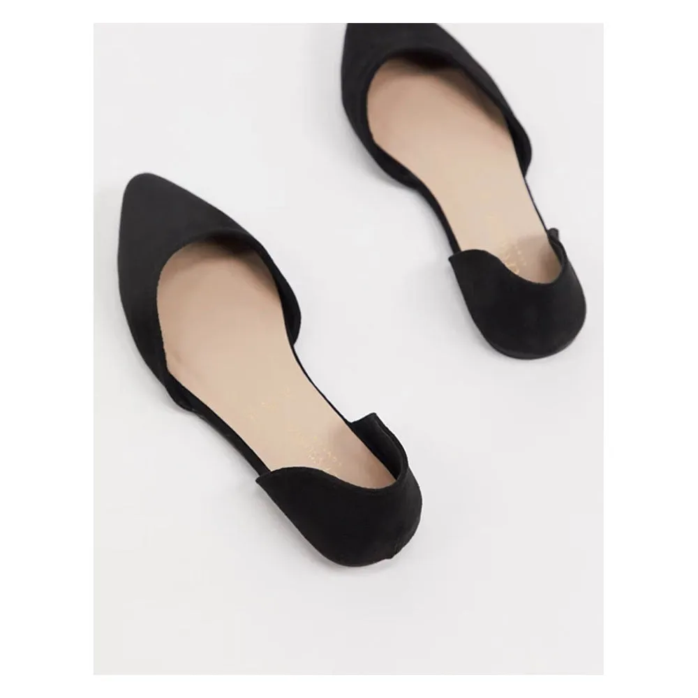 Asos Shoes- pointed Two part Flat Shoes In Black