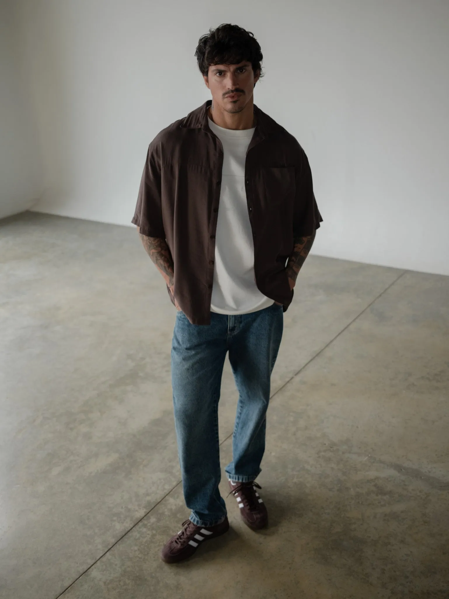 BOX OVERSHIRT -  MAROON