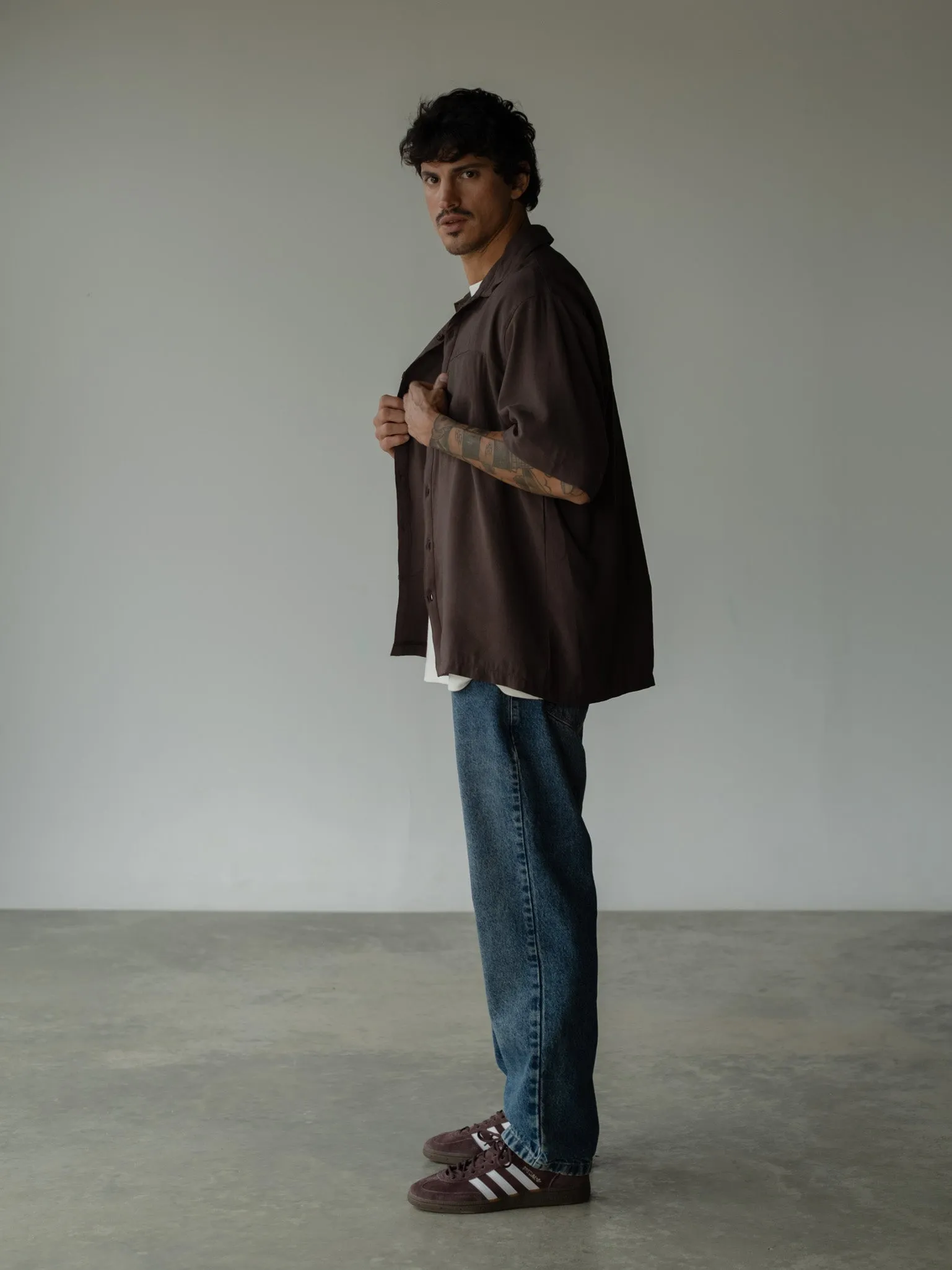 BOX OVERSHIRT -  MAROON