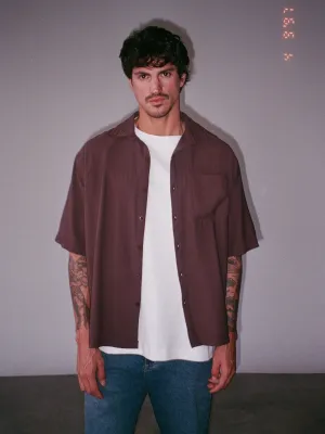BOX OVERSHIRT -  MAROON