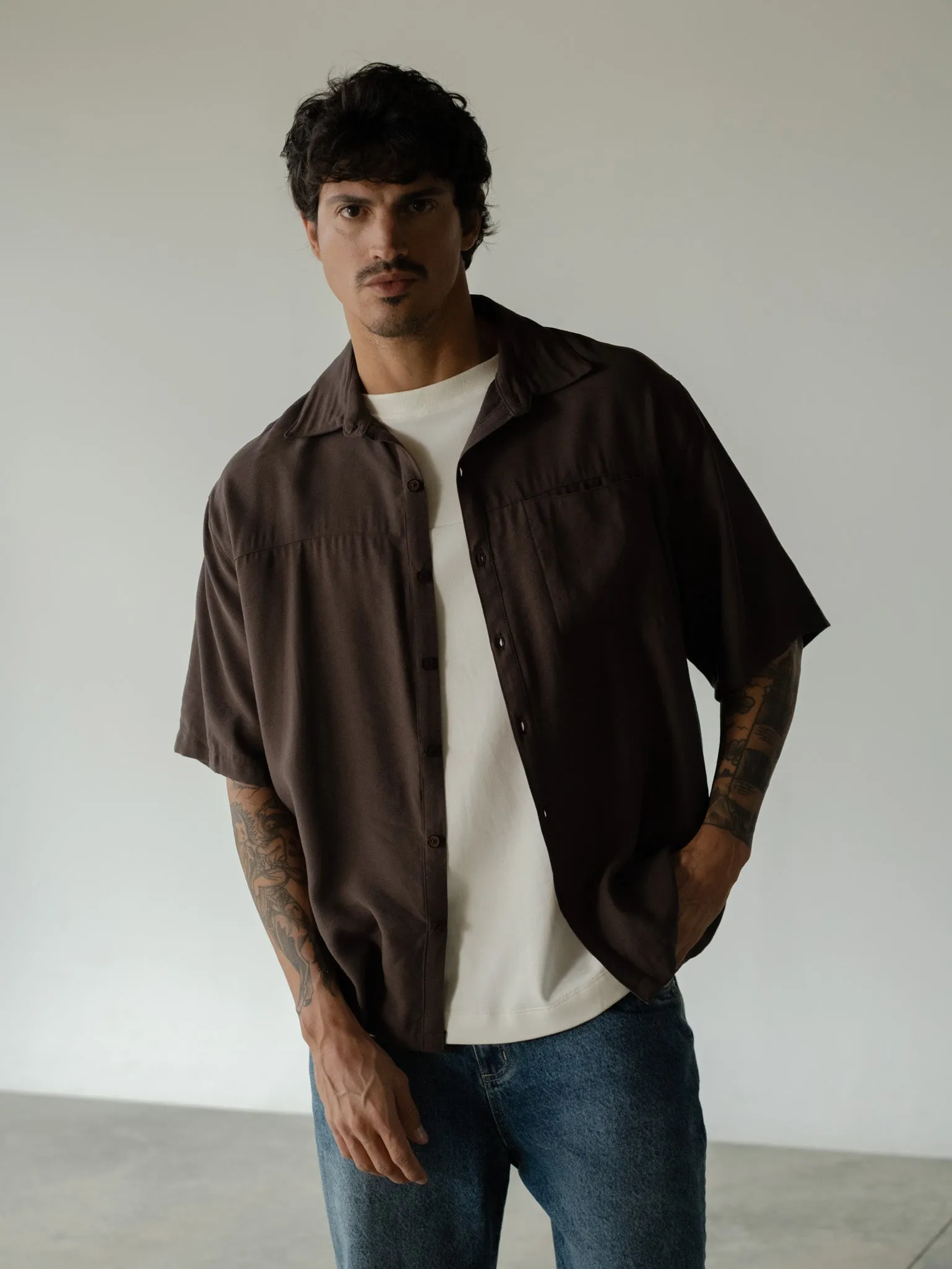 BOX OVERSHIRT -  MAROON