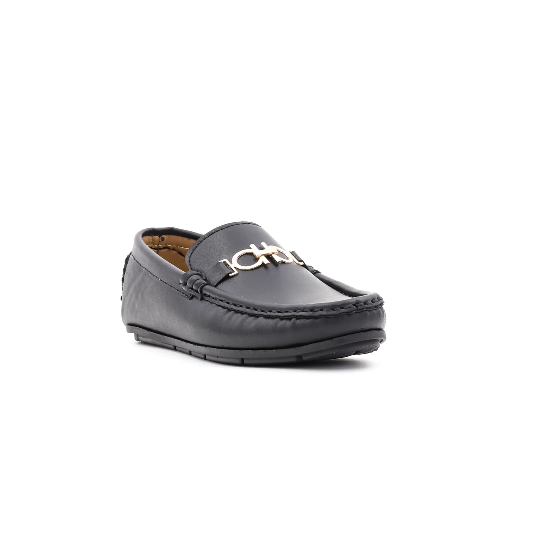 Boys Black Formal Moccasin KD0332