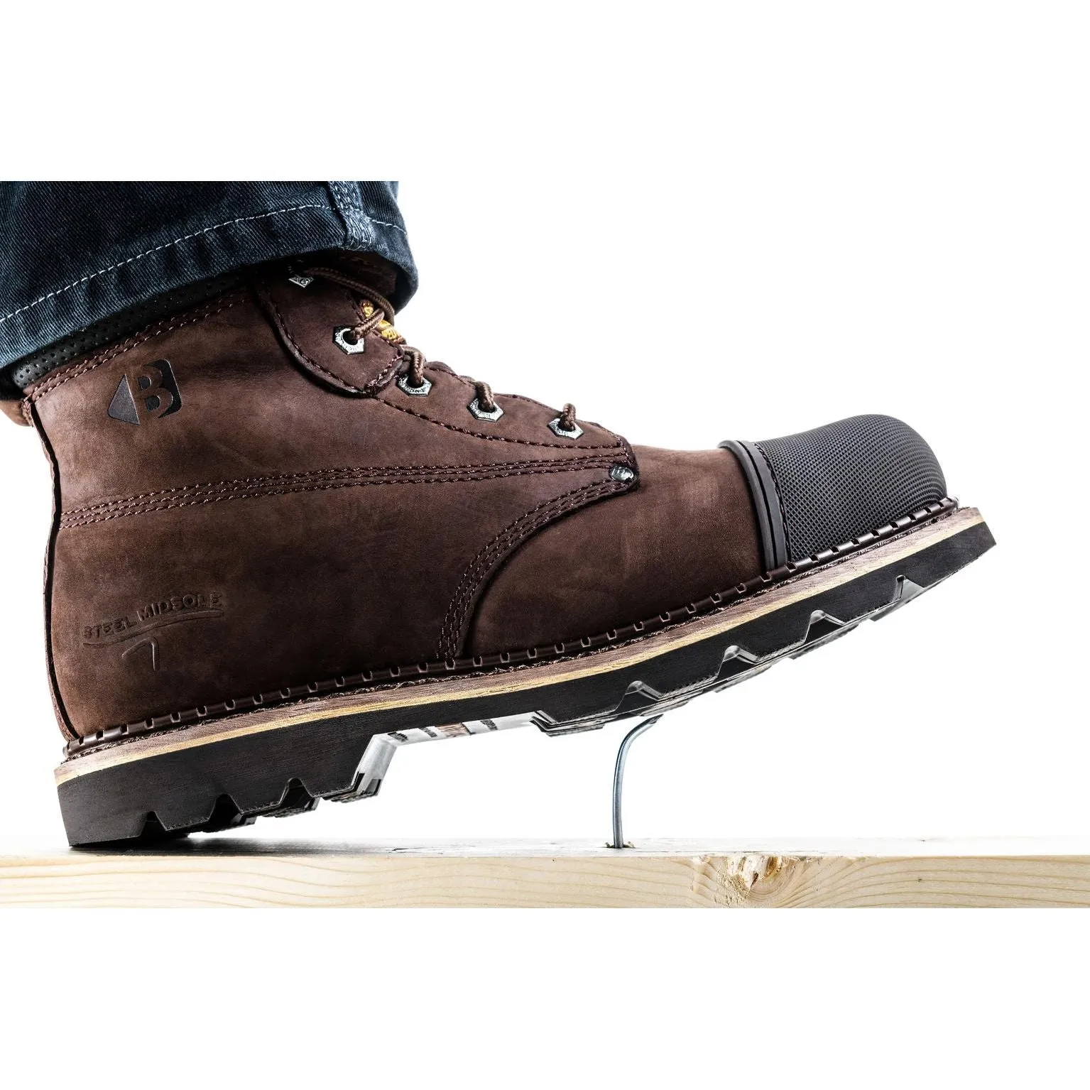 Buckbootz B301 Safety Boots Goodyear Welted Buckler Boots