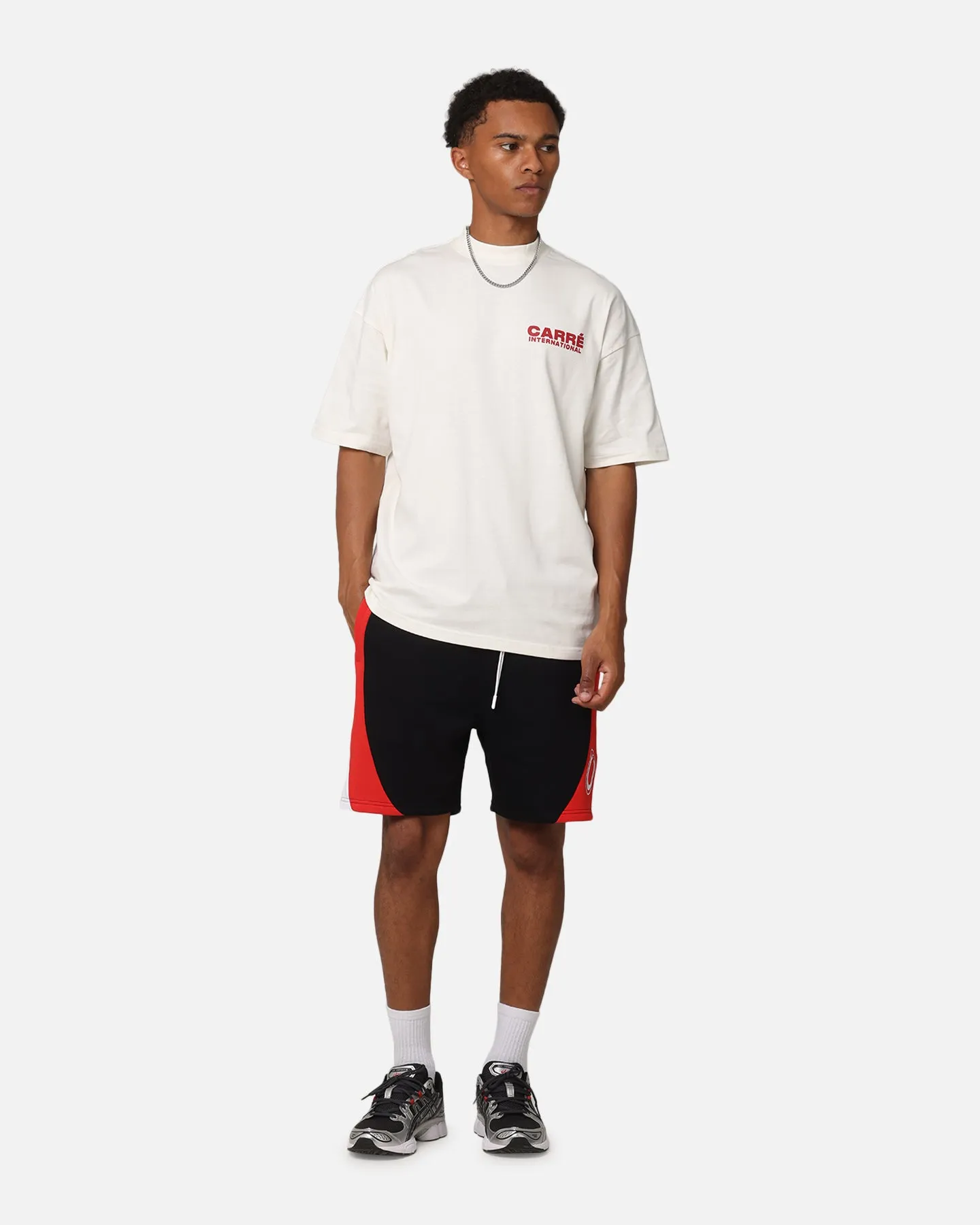Carre C Star Panelled Shorts Black/Red