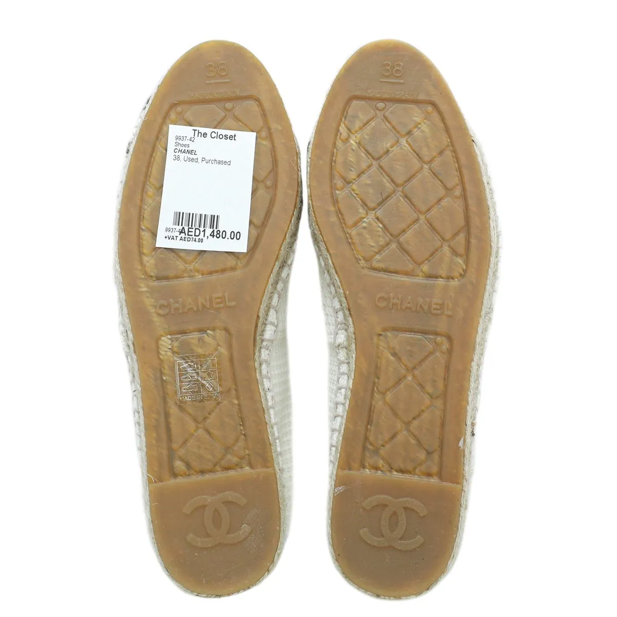 Chanel Bicolor CC Cap Toe Paint Espadrille 38