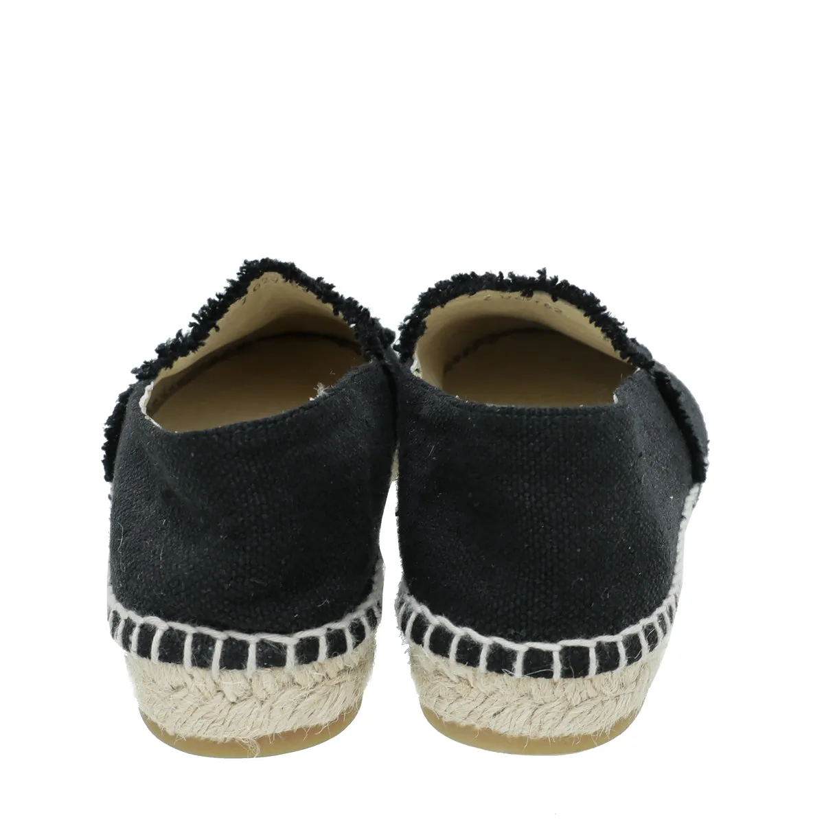 Chanel Black CC Linen Espadrille 39