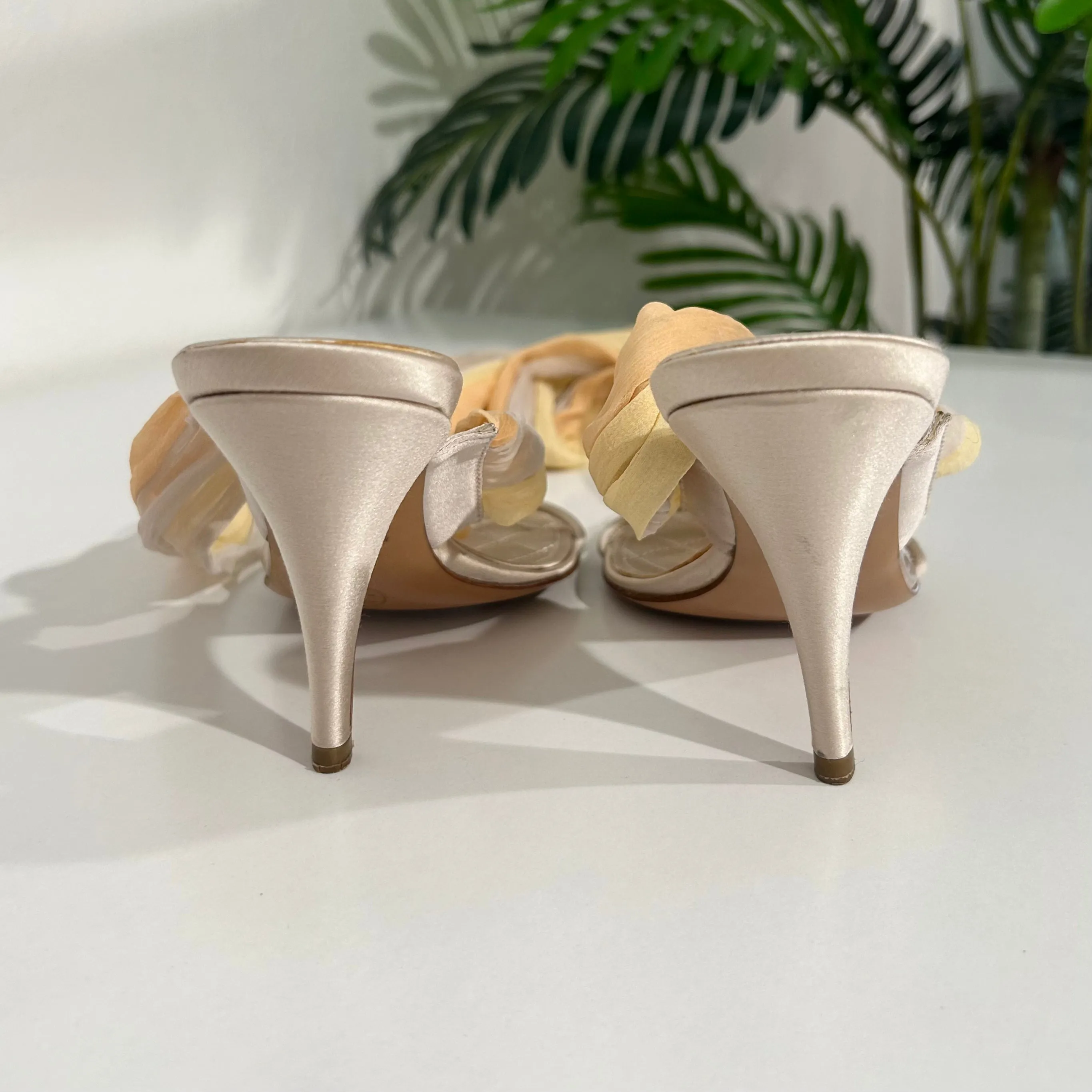 Chanel Chiffon Ankle Tie Heels