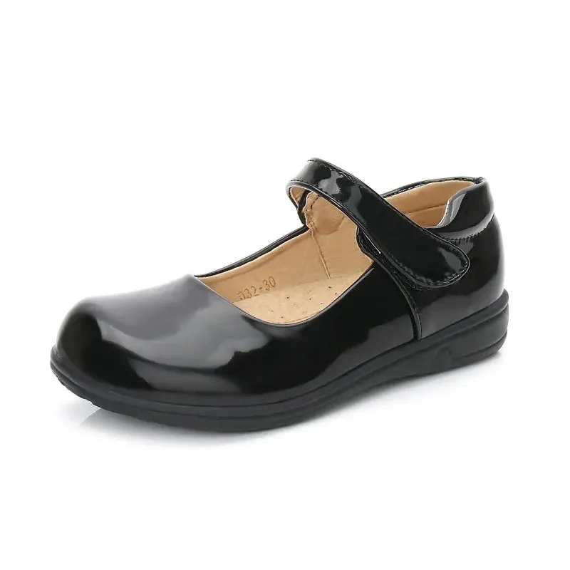 Children's Leather Shoes Spring - Summer |  Versatile Black School Girl Shoes