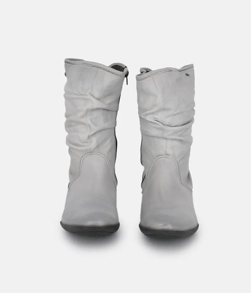 Cinderella Shoes Versatile Grey Midi Boots
