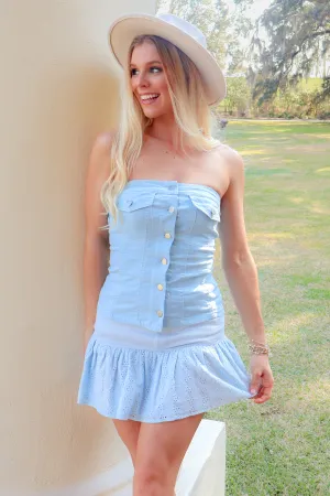 Clear Skies Denim Tube Top