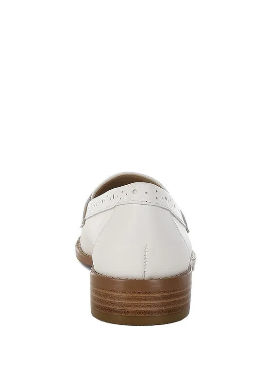 Clotilda Perforated Low Heel Loafers