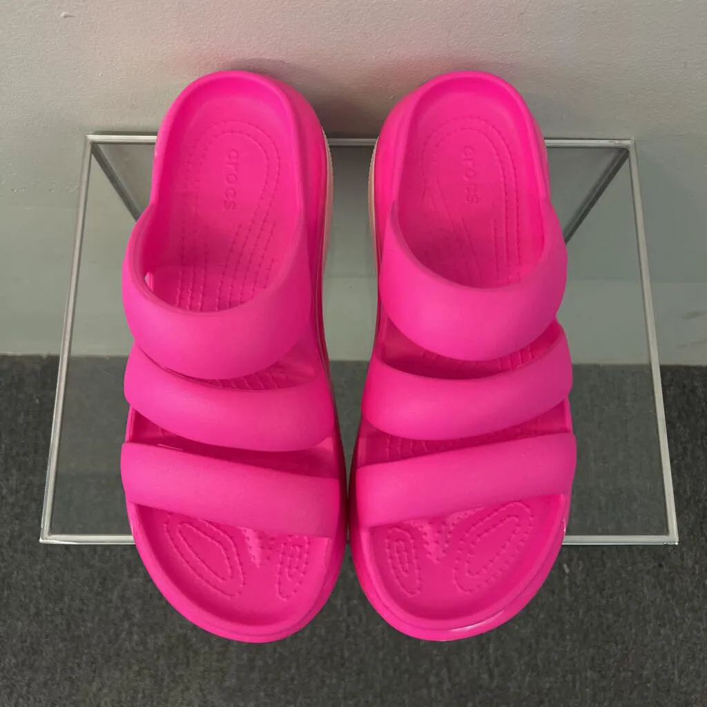 Crocs Pink Mega Crush Triple Strap Platform Sandals 11