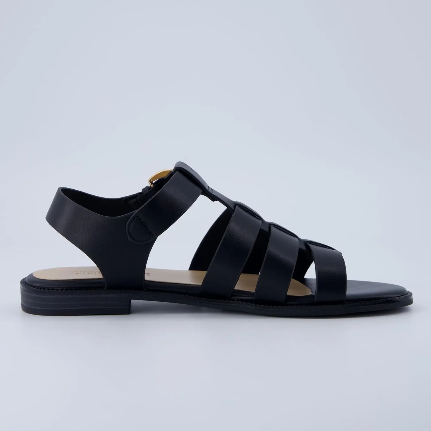 CUSHIONAIRE London Womens Strappy Fisherman Sandal  Vegan Leather Gladiator Style with Adjustable Ankle Strap   Memory Foam