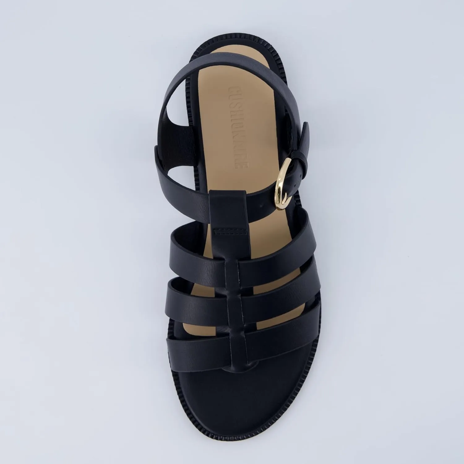 CUSHIONAIRE London Womens Strappy Fisherman Sandal  Vegan Leather Gladiator Style with Adjustable Ankle Strap   Memory Foam