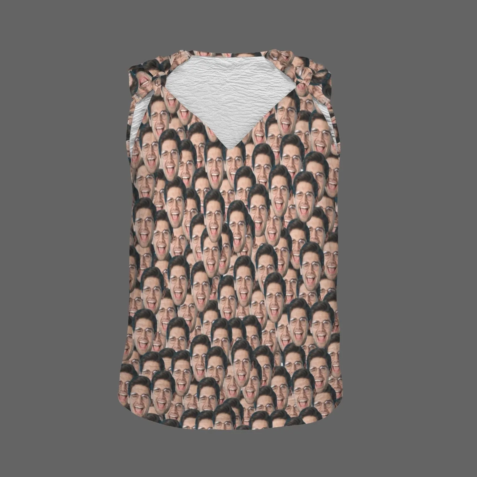 Custom Face Seamless Top Personalized V-Neck Knotted Sleeveless Tank Tops for Women