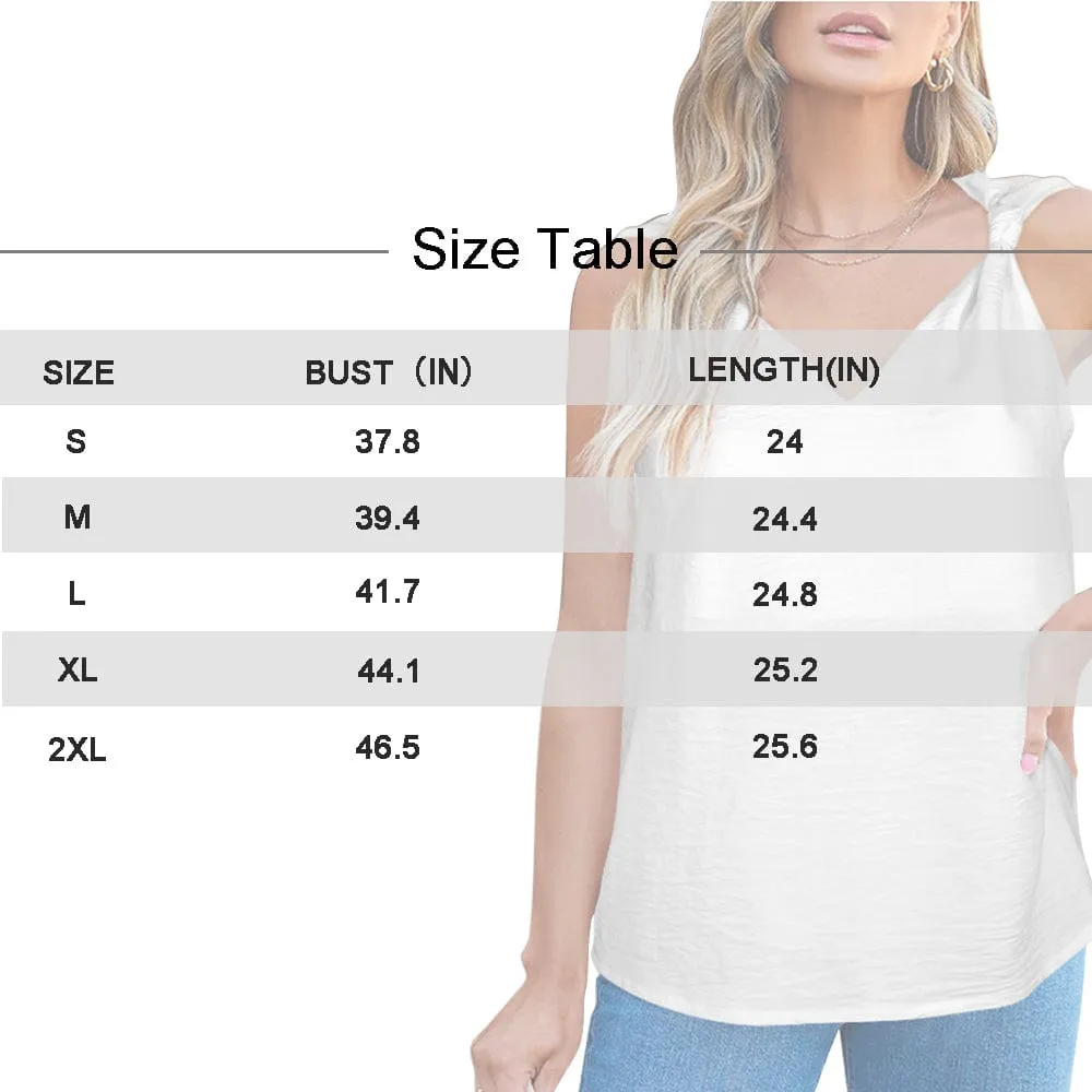 Custom Face Seamless Top Personalized V-Neck Knotted Sleeveless Tank Tops for Women