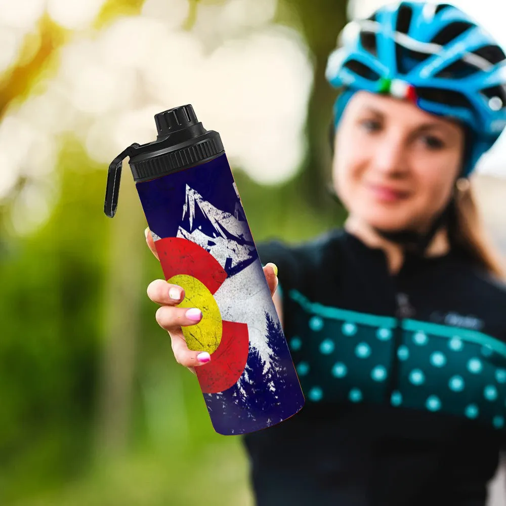 Customized Name  Colorado Flag Water Bottle - Perfect for Cycling, Hiking, Fitness & Outdoor Adventures