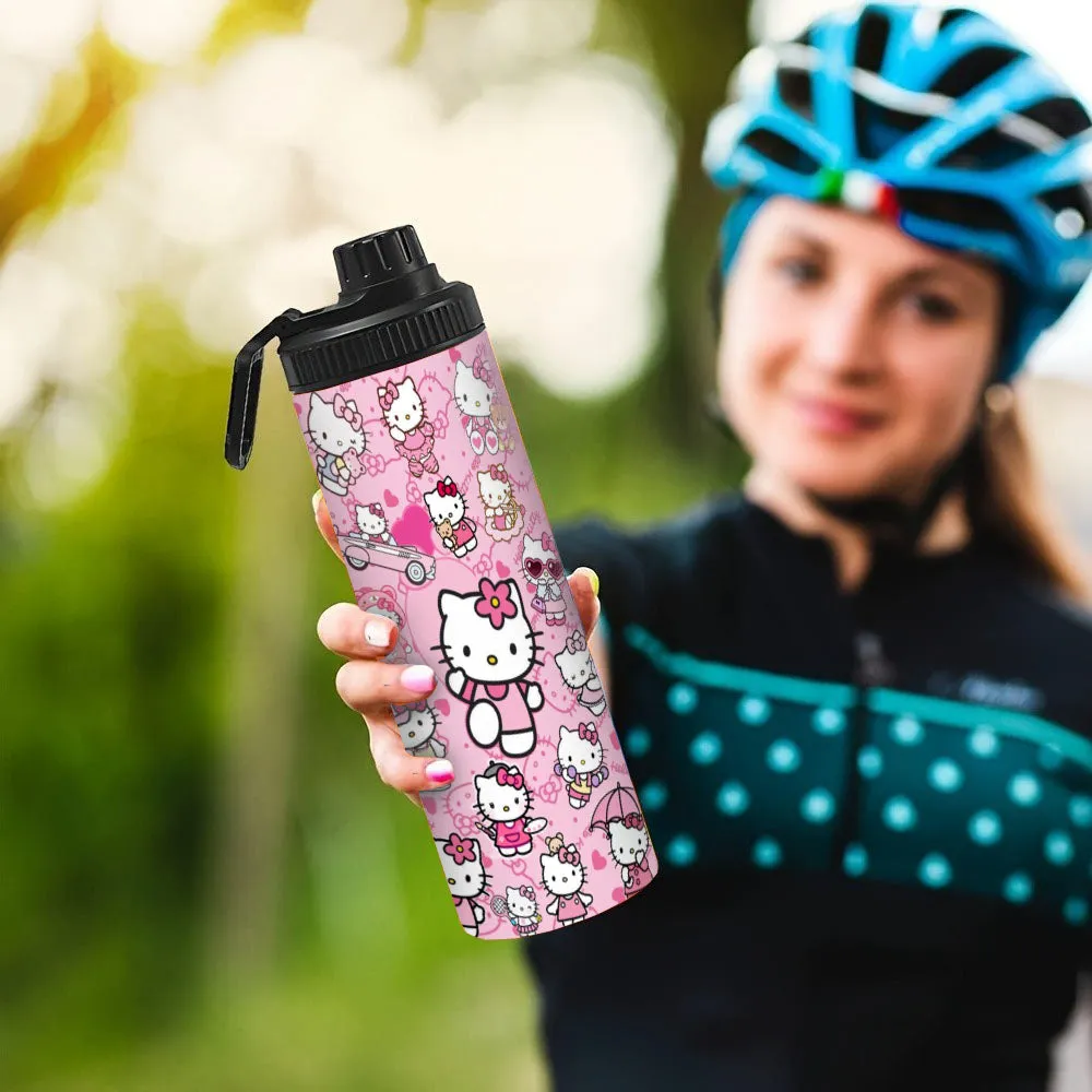 Customized Name  Hello Kitty Water Bottle - Perfect for Cycling, Hiking, Fitness & Outdoor Adventures