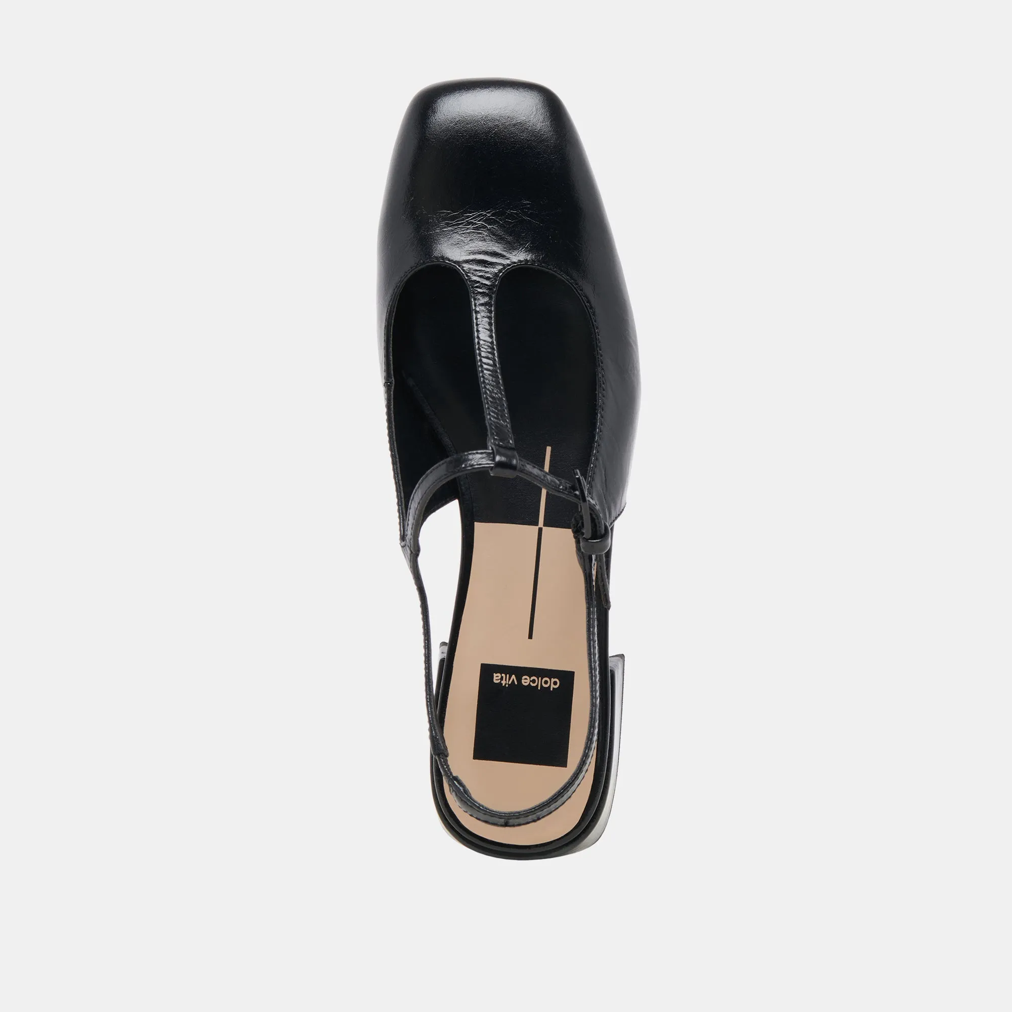 DEIDRA FLATS MIDNIGHT CRINKLE PATENT LEATHER - re:vita