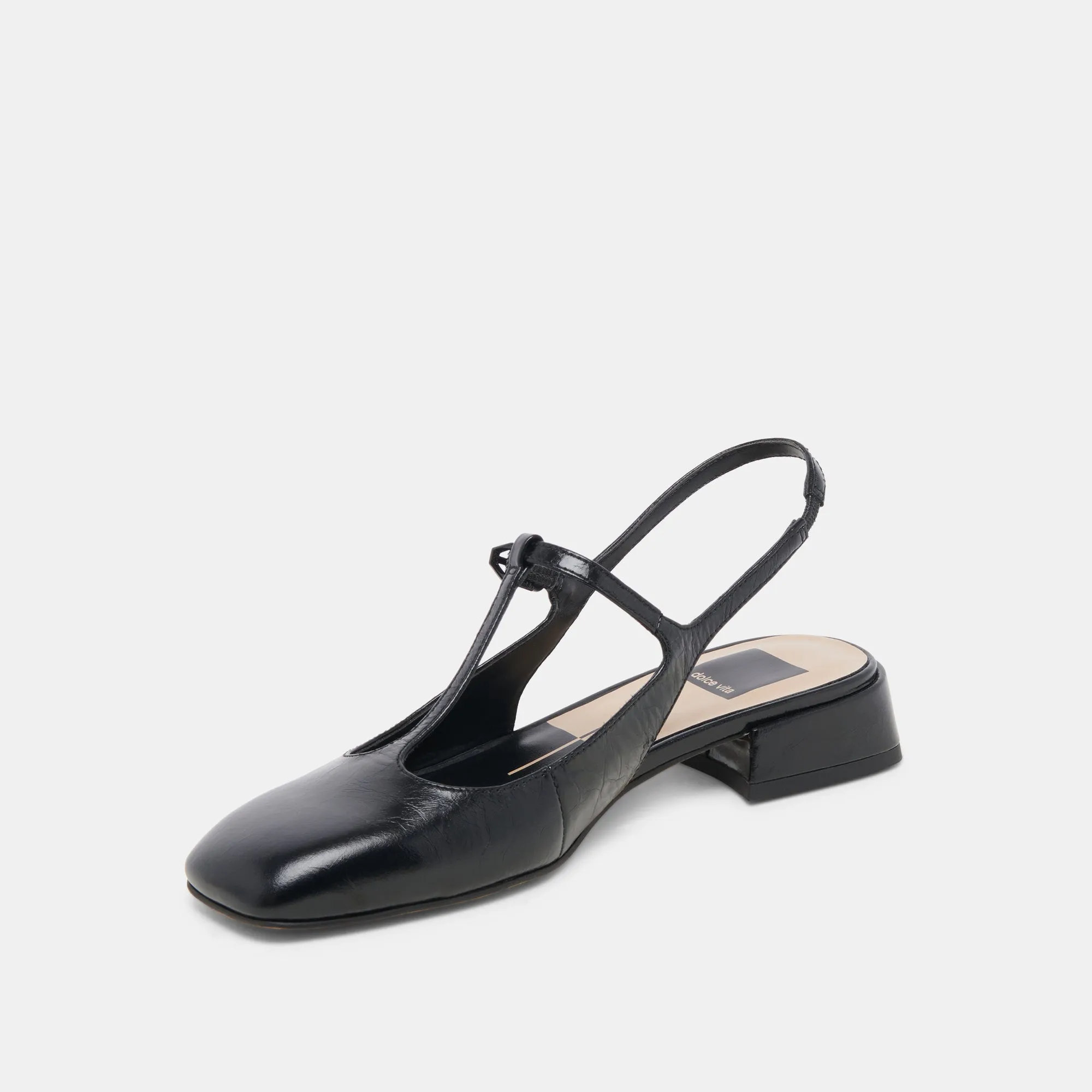 DEIDRA FLATS MIDNIGHT CRINKLE PATENT LEATHER - re:vita