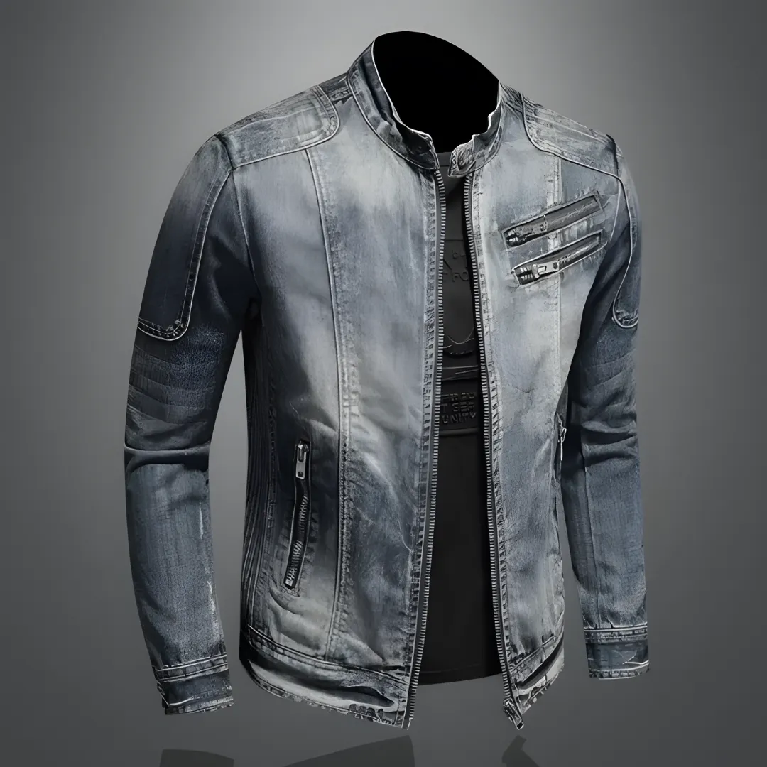 Denim Jas - Heren - Dubbele Borstzak - Stijlvol en Comfortabel - Ideaal voor Elke Gelegenheid