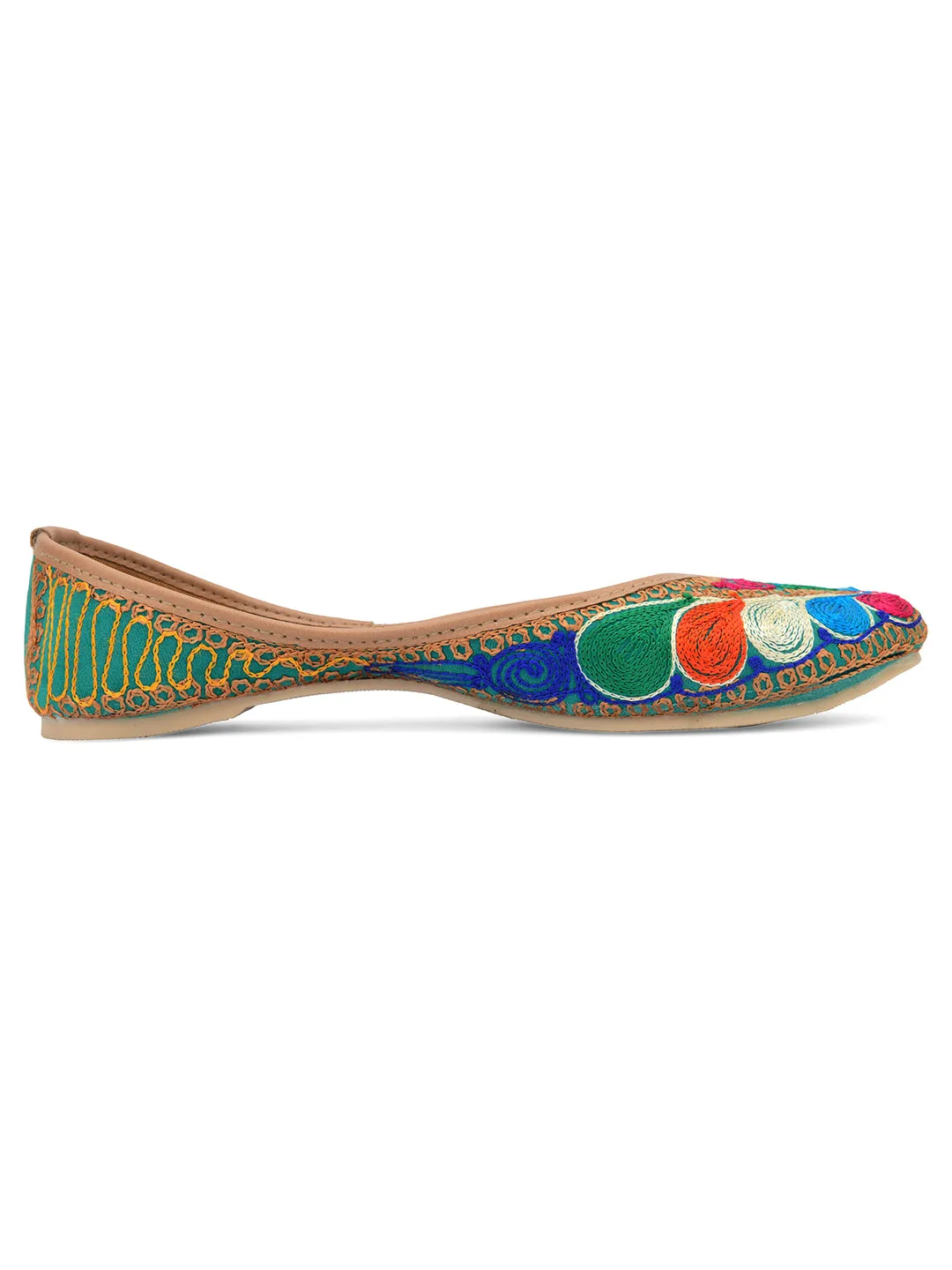 DESI COLOUR Women Multicoloured Ethnic Ballerinas Flats