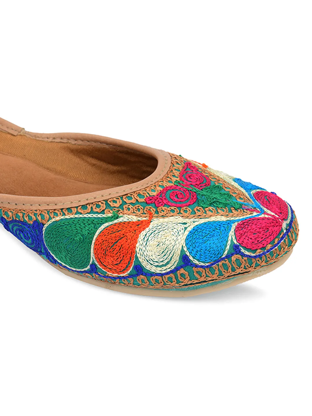 DESI COLOUR Women Multicoloured Ethnic Ballerinas Flats