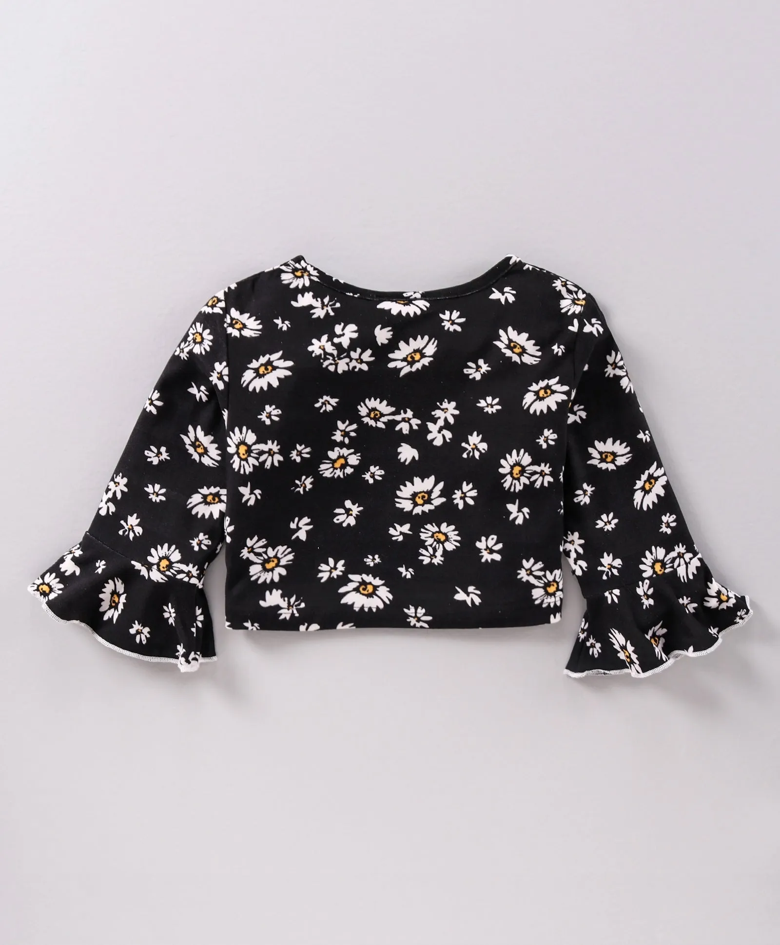 Floral Frill Top Tie and Dye Palazzo Set