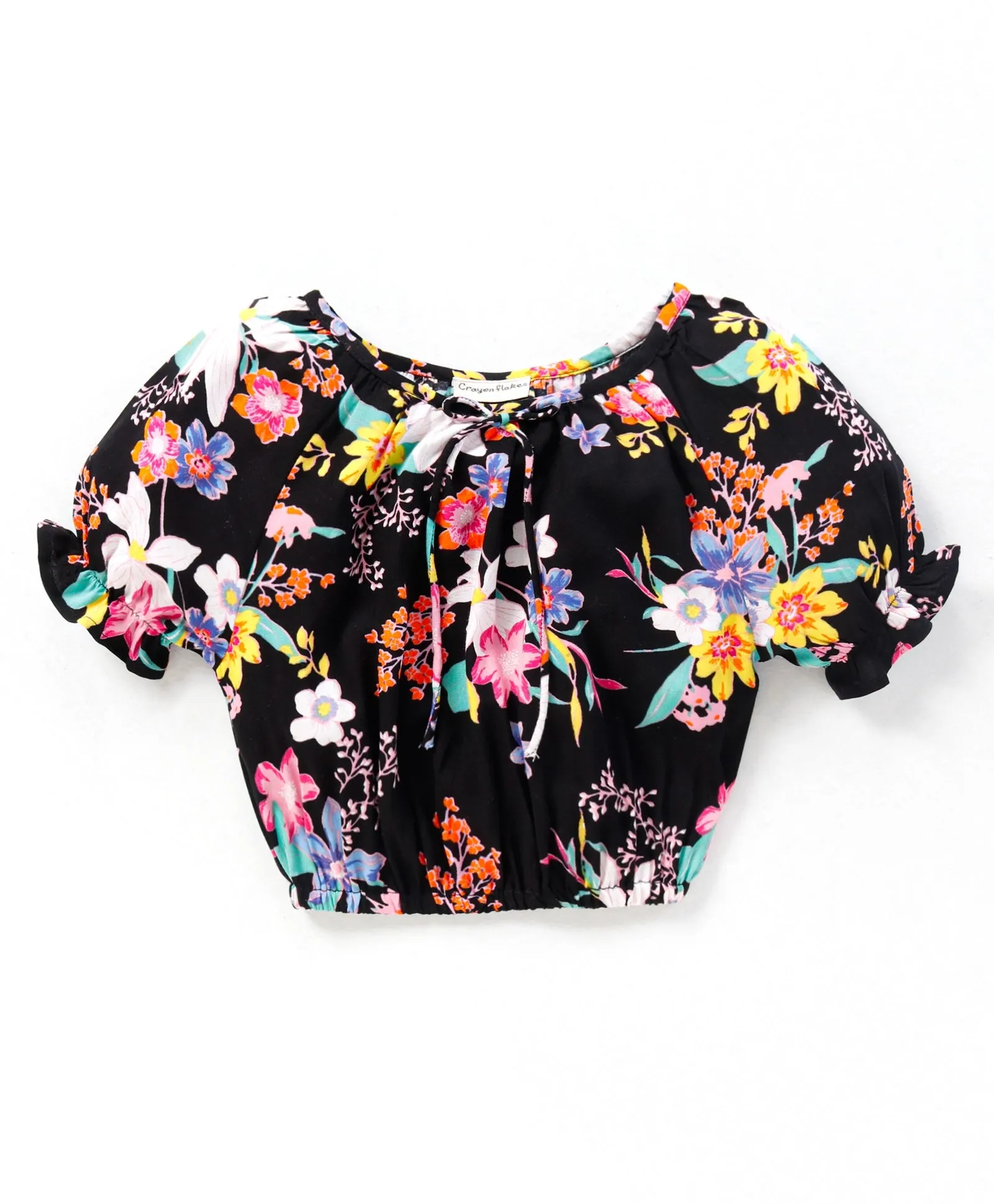 Floral Off Shoulder Half Sleeves Top Short Set
